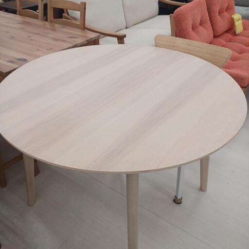 【ドリーム尾浜店】丸テーブル＆イスセット　NA　※イス使用感あり 高さ(H)75cm× 幅(W)105cm× 奥行(D)105cm