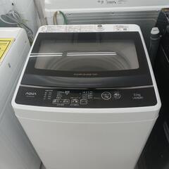 【ドリーム尾浜店】5.0kg洗濯機　AQUA　AQW-G50JJ　2021年製　BK/WH　※排水ホースをかけるツメ欠けあり　 高さ(H)89cm× 幅(W)52.5cm× 奥行(D)50cmの画像