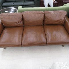 北海道 千歳市/恵庭市 近郊配送 ウニコ 3Pソファ MOLN sofa 3S 本革 ブラン レザー 店頭でのお受渡し大歓迎の画像