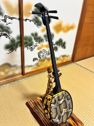 9月12日終了！沖縄三線！新品！貴重！知念大工型！本蛇皮！本張り！【一枚張り】⑭