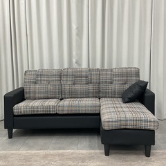 KI-4【新入荷　アウトレット品】レオーネ/チェック柄　カウチソファ1850の画像