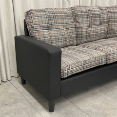 KI-4【新入荷　アウトレット品】レオーネ/チェック柄　カウチソファ1850の画像