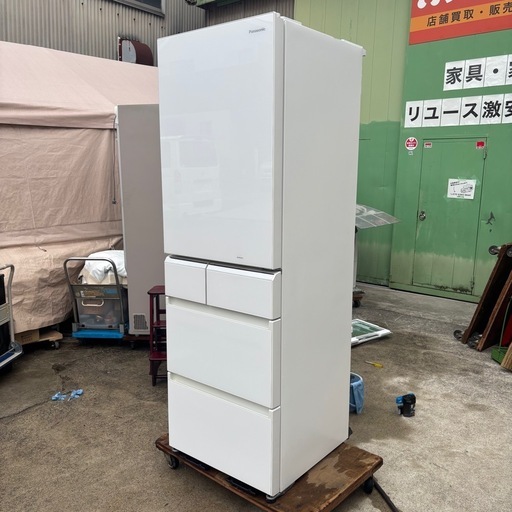 【Panasonic パナソニック】　製氷器付き　5ドア冷蔵庫　426L 白　econavi【動作確認ok】