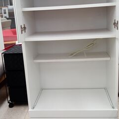 ★リユースのサカイ高崎店★TJ12757 株式会社　白井産業 食器棚 白 H120.6×D39.3×W58.4 クリーニング済みの画像