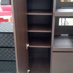 ★リユースのサカイ高崎店★TJ12758 株式会社　ニッセン レンジ台 ブラウン H120×D41×W74.5 クリーニング済みの画像