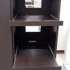 ★リユースのサカイ高崎店★TJ12758 株式会社　ニッセン レンジ台 ブラウン H120×D41×W74.5 クリーニング済みの画像