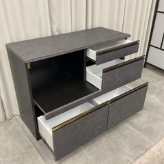 KI-8【新入荷　アウトレット品】ジーマ120/ストーン調　メラミントップ　キッチンカウンター　グレーの画像