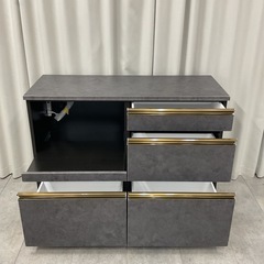 KI-8【新入荷　アウトレット品】ジーマ120/ストーン調　メラミントップ　キッチンカウンター　グレーの画像
