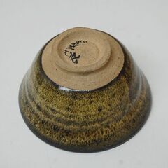 こぶ志 三秋  茶碗 口径14×高さ7.5cm 黒×金系 煎茶道具 茶道具 茶器 食器 こぶし焼 札幌市 清田区 平岡の画像