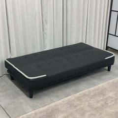 KI-9【新入荷　アウトレット品】アルト/レザーファブリック　ソファベッド　黒の画像