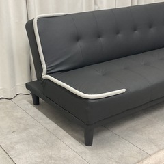 KI-9【新入荷　アウトレット品】アルト/レザーファブリック　ソファベッド　黒の画像