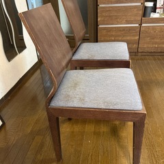 木製ダイニングチェア 2脚セットの画像
