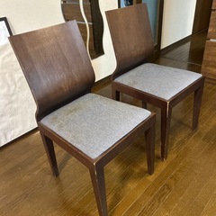 木製ダイニングチェア 2脚セットの画像