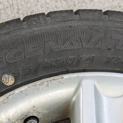 条件付き　極上２０２３年冬タイヤ　ダイハツ純正アルミホイールセット１５５／６５Ｒ１４　４本セットの画像