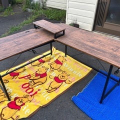 山善 デスク 幅160㎝ ブラウン　PND-1600の画像