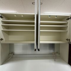 【ジャングルジャングル滋賀草津店】ジモティ来店特価!!　食器棚　パモウナ　ホワイト　J-250912の画像