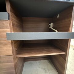 【ジャングルジャングル滋賀草津店】ジモティ来店特価!!　食器棚　パモウナ　ブラウン　J-250913の画像