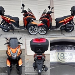 ⭐️トリシティ125低燃費FIモデル⭐️プラグ・グリップなど新品交換済みで快調⭐️YAMAHA純正リアBOX装備⭐️の画像