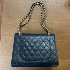 オシャレ😎  美品✨ HANAE MORI ハナエモリ　ショルダーバッグ👜 ゴールドチェーン ゴールド金具 バッグ かばん 本革 黒 ゴールドの画像