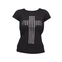 新品】y2k 平成ギャル　d.i.a.　Tシャツ　ピチT　 スタッズ 十字架の画像