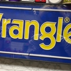 Wrangler ラングラー 看板 黄色×青 店舗用 年代物 店舗用ディスプレイ アンティーク雑貨 インテリア雑貨 看板 希少の画像