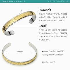 タイムセールバングル レディース メンズ サージカルステンレス316L製 ハワイアンジュエリー ハワジュ プルメリア の画像