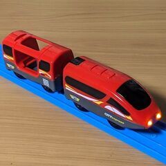 (商談中)美品●木製レール＆プラレール向★PUERI 電動ラジコンカー 列車 電車★磁石連結式２両セット 一部合金素材◎動作確認済 テスト用電池付◎の画像