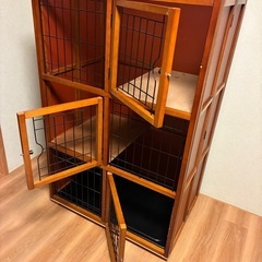 木製キャットケージ3段の画像