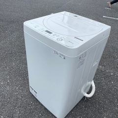 北九州市内配送無料　保証付き 2020年製　SHARP ES-GE5D-W 全自動洗濯機 ホワイト系 [洗濯5.5kg /乾燥機能無 /上開き] の画像