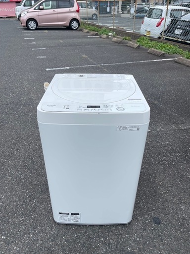 北九州市内配送無料　保証付き 2020年製　SHARP ES-GE5D-W 全自動洗濯機 ホワイト系 [洗濯5.5kg /乾燥機能無 /上開き]