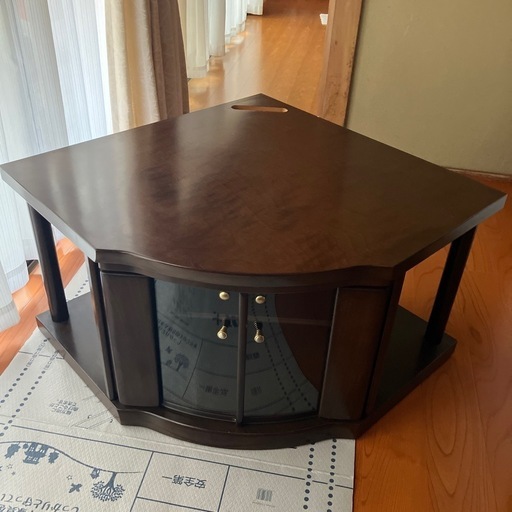 ダークブラウン コーナー用テレビ台
