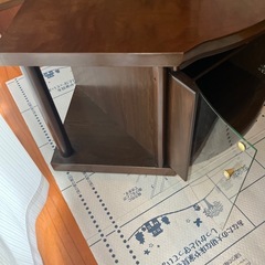ダークブラウン コーナー用テレビ台の画像