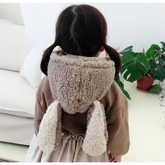 うさみみ付きボアマフラー　もこもこ　防寒の画像