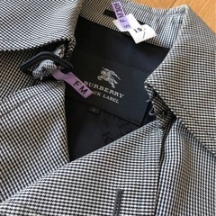 バーバリーブラックレーベル　トレンチコート　アウター　千鳥格子　トレンチコート　Lの画像