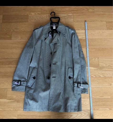 バーバリーブラックレーベル　トレンチコート　アウター　千鳥格子　トレンチコート　L