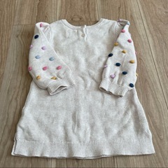 baby GAPポンポン付きニットワンピース チュニック90の画像
