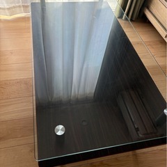 ガラス天板ローテーブルの画像
