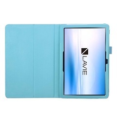 新品！wisers LAVIE Tab T10 docomo T10d タブレットケース 10.1インチ 対応 (タッチペン 保護フィルム 付) T1055 / EAS PC-T1055EAS PC-T1055ETS PUレザー素材 スカイブルーの画像