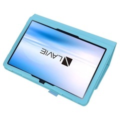 新品！wisers LAVIE Tab T10 docomo T10d タブレットケース 10.1インチ 対応 (タッチペン 保護フィルム 付) T1055 / EAS PC-T1055EAS PC-T1055ETS PUレザー素材 スカイブルーの画像
