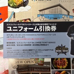 エスコンフィールドガイド&ユニフォーム交換チケットの画像