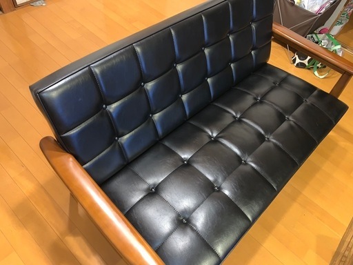 カリモク60 2掛けソファ　オットマン付