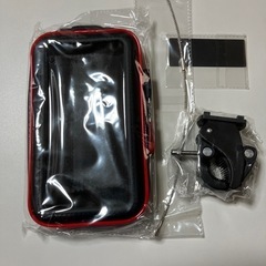 サイズLL　スマホホルダー　自転車　バイク　落下防止ワイヤー付き　雨に強いの画像