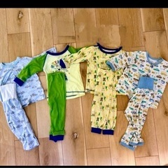 パジャマ4セットとロンパース　ズボンセット８０サイズの画像