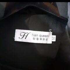 ハンクイーン han queen ロングコート 黒 M ベルト付き　レディースの画像