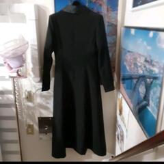 ハンクイーン han queen ロングコート 黒 M ベルト付き　レディースの画像