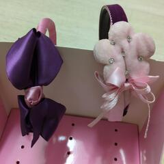 海外購入★ピンク&パープル系ヘアバンドの画像