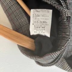 チェック柄リボン付きワイドパンツの画像
