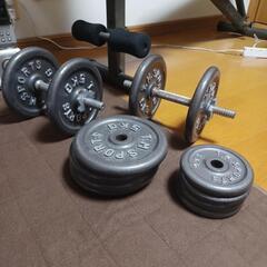 筋トレセット　ダンベル　トレーニングベンチの画像