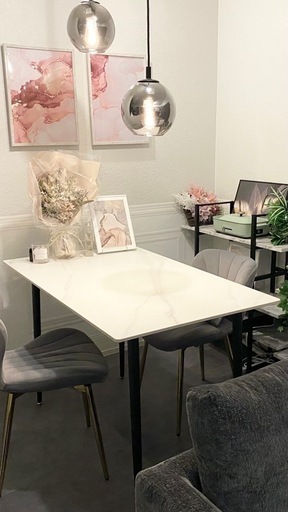 【決まりました】120ダイニングテーブル【石材天板】