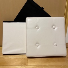（お取引き中）オットマン　椅子　折り畳み収納ボックス【美品】の画像